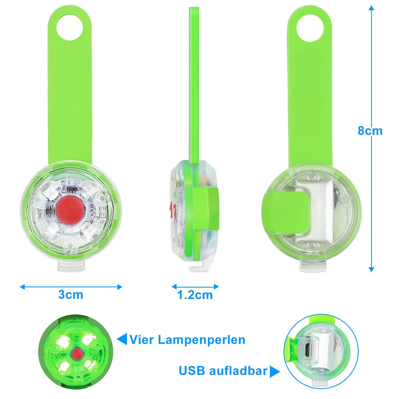 Fttouuy Safety LED Flashing Light for Dogs, Cats - USB Rechargeable LED Light Pendant Dog, 3 Flashing Modes Waterproof Safety Pet Lights (Green) Green - BeesActive Australia