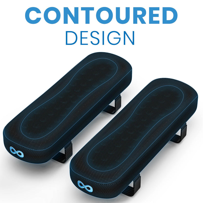 Everlasting Comfort Office Chair & Wheelchair Arm Pads - Cooling Memory Foam Arm Rest Cover for Desk, Gaming Chair, Wheelchair Armrest Pads Black - BeesActive Australia