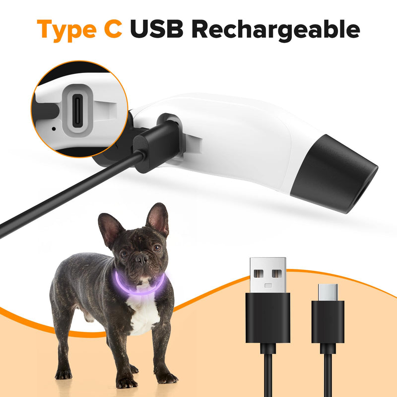 PcEoTllar Luminous Dog Collar Rechargeable with 7 Colors, Luminous Collar for Small and Large Dogs, 9 Lighting Modes Luminous Dog Collar Can be Dismantled to 70cm, LED Collar for Dogs - BeesActive Australia