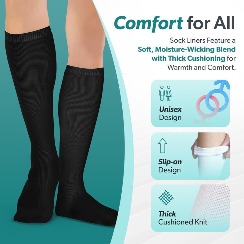 BraceAbility Walking Boot Sock Liners – (1 Pair) Replacement Medical Tube Socks for Under Orthopedic, Air CAM Walkers, Fracture Boots, and Surgical Foot Cast Shoes for Men or Women (Tall White) Universal - Tall - BeesActive Australia