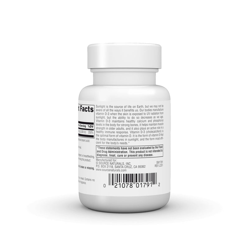 Source Naturals Vitamin D 3, Bioactve Form for Bone & Immune Health* - 1000 iu - 100 Tablets