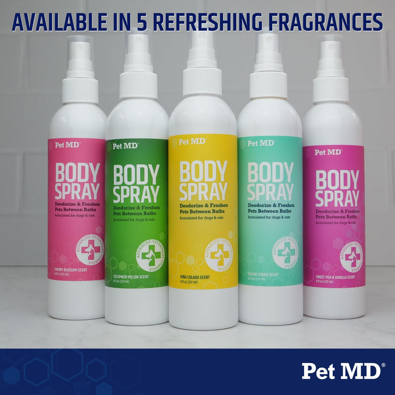 Pet MD Body Spray for Dogs & Cats - Deodorizing Dog Perfume Reduces Static & Eliminates Odor - Long-Lasting Pet Cologne Spray for Dogs - Cucumber Melon Scent - 8 oz - BeesActive Australia