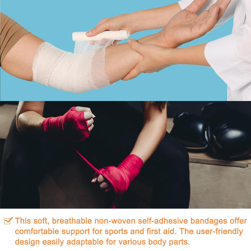 MECCANIXITY Elastic Cohesive Bandage Wrap Breathable Self Adhesive Athletic Tape Roll Black for Sports Wrist Ankle Support Gray 4 Inch x 5 Yards - BeesActive Australia