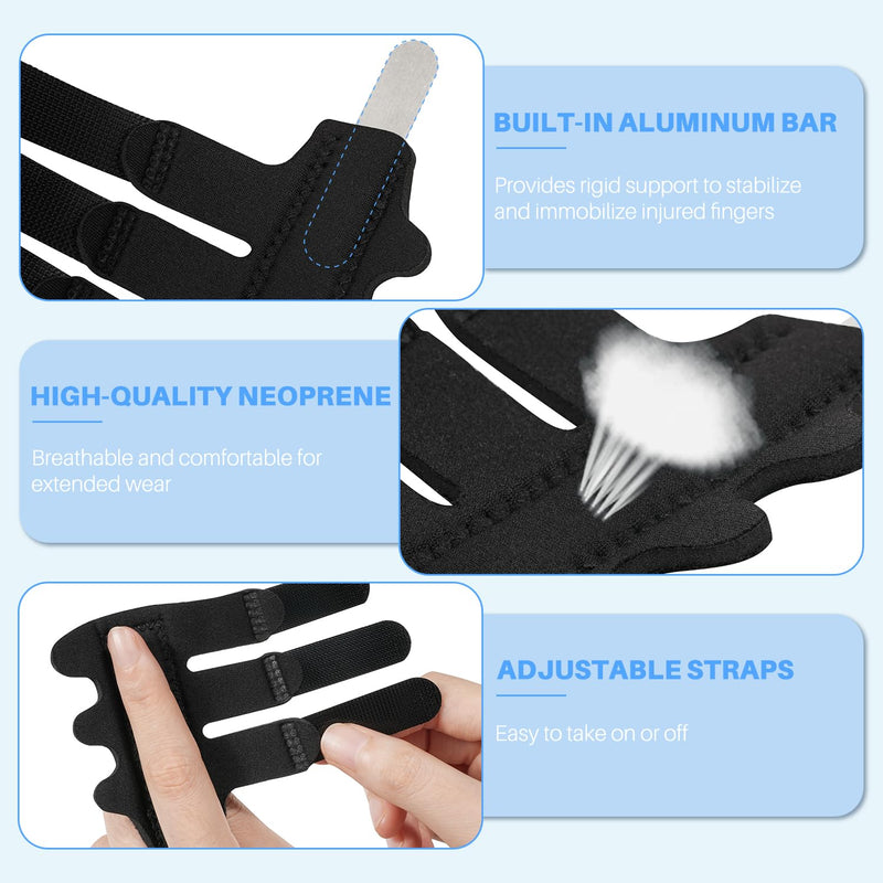 Sopito Finger Splint Ice Pack for Pain Relief, Straightening Arthritis, Knuckle Immobilization, Reusable Index, Middle, Ring Finger Brace finger splint+ice pack