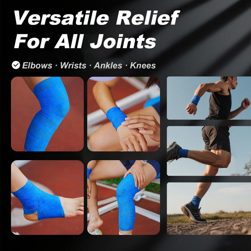 Ice Tape, Ice Cooling Athletic Tape for Sports, Self Stick Ice Bandage Wrap Tape for Knee, Ankle, Wrist, Sports Injuries, Pain & Swelling Relief, No Refrigeration Needed (Blue) Blue - BeesActive Australia