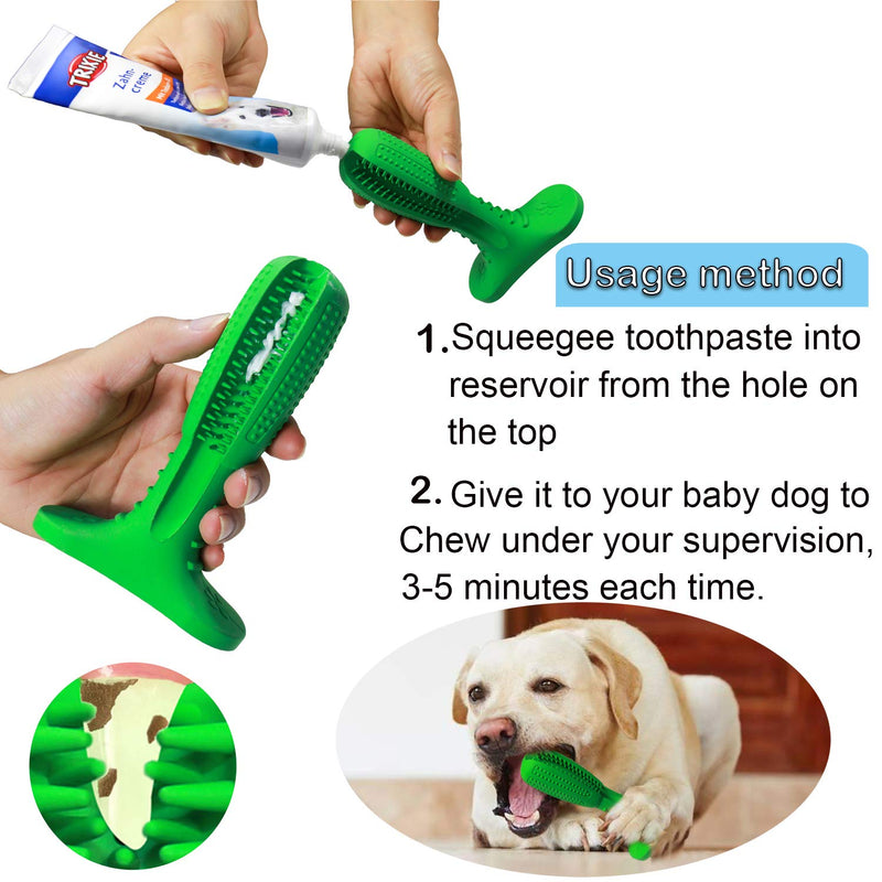Bestbuy Dog Toothbrush Stick-Puppy Dental Care Brushing Stick Effective Doggy Teeth Cleaning Massager Nontoxic Natural Rubber Bite Resistant Chew Toys for Dogs (Large)
