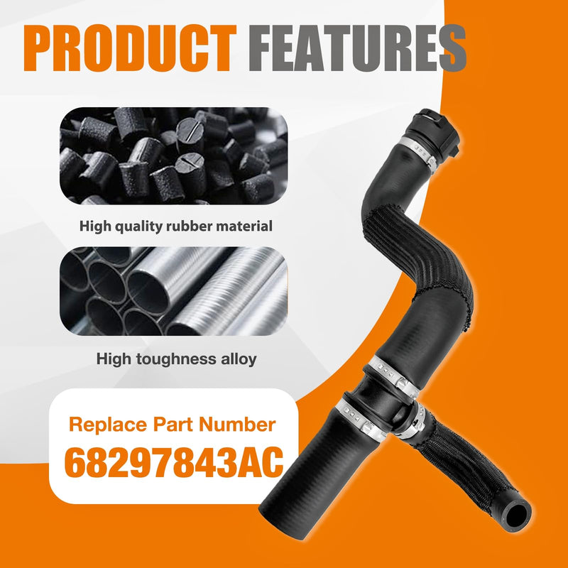 68297843AC Radiator Coolant Upper Inlet Hose Fit for Jeep Compass 2017-2022 2.4L 68297843AC