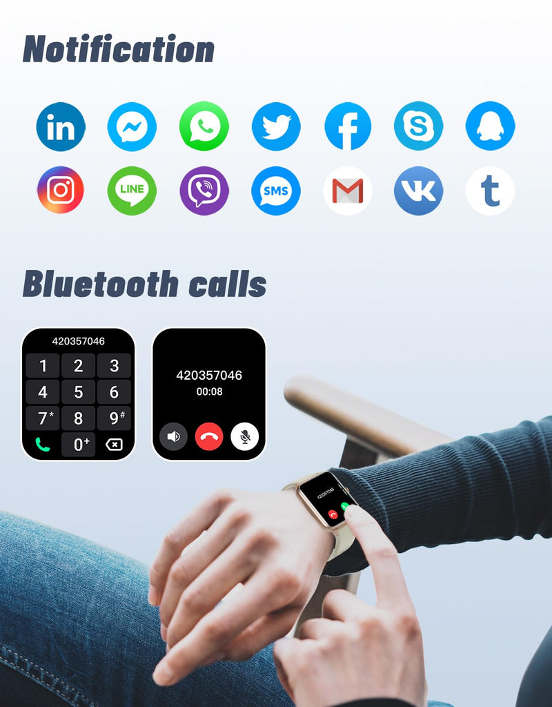GRV Smart Watches for Women Men (Answer/Make Calls), 1.8" Smartwatch for iOS/Android Phones Fitness Tracker with 100+ Sports Modes Heart Rate/Sleep Monitor Pedometer IP68 Waterproof (Milky White) Milky White - BeesActive Australia
