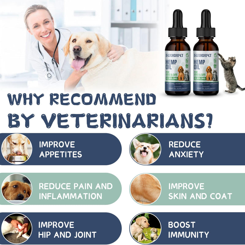 Hemp Oil for Dogs High Potency Pet Herbal Supplement for Hip and Joint