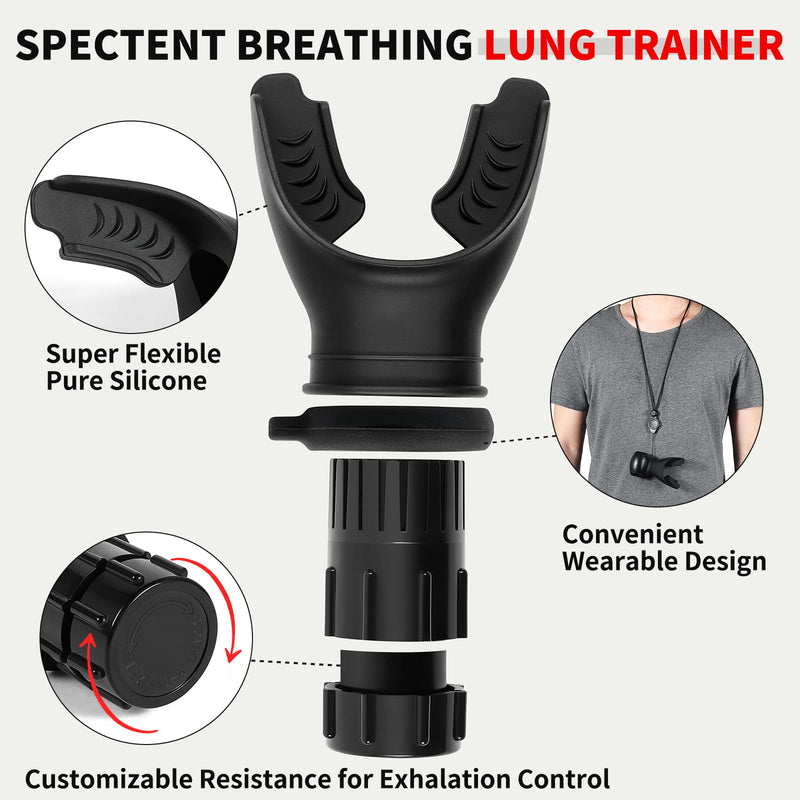 Portable Breathing Trainer for Daily Fitness Training, Lung Trainer Adjustable to Different Fitness Needs & Easy to Clean. Standard - BeesActive Australia