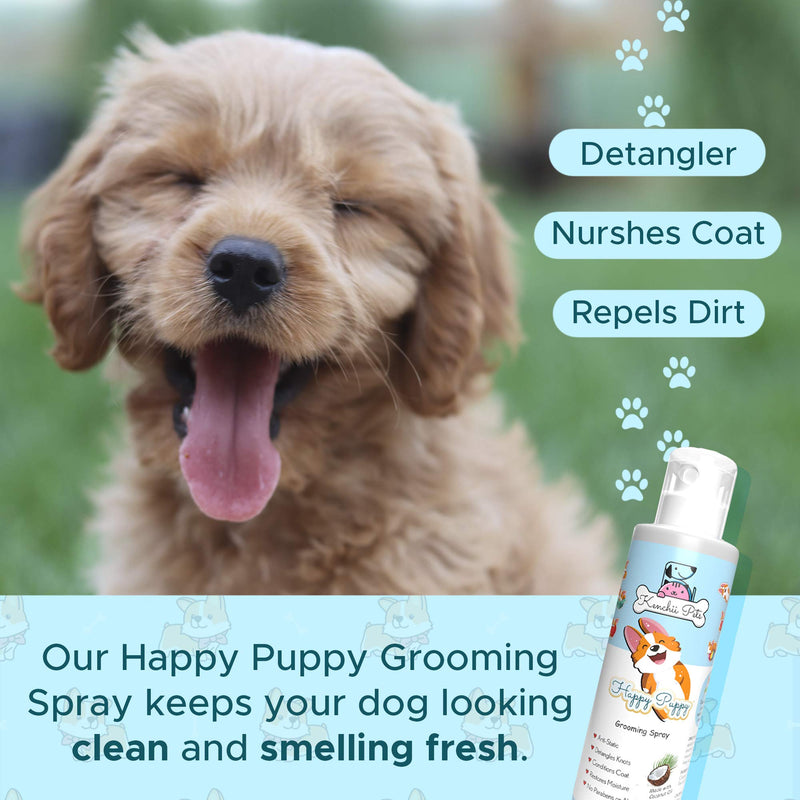 Professional Pet Grooming Spray for Puppies and Dogs | All-Natural Scented Moisturizing Dog Detangler Spray | Puppy Conditioner Coat Shine Spray | Dog Grooming Supplies Happy Puppy - PawsPlanet Australia