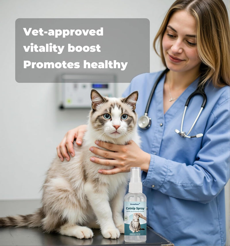 Catnip Spray for Cats – Calm Anxious, Stressed or Bored Indoor Cats Naturally – Spray on Toys, Bedding or Scratch Post – 100% Natural – Not for Direct Spray on Pets White