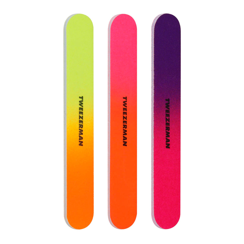 Tweezerman Stainless Steel Nail Clipper Combo Set with Three Neon Nail Files Stainless Steel W/Nail Files