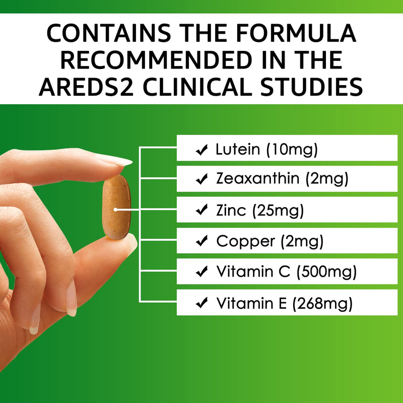 Vision Defender AREDS2 Eye Vitamins - Lutein Zinc Copper, Vegan, 90 Tablets | Eye Health Supplements, Vitamin C & E, Zeaxanthin, 6 Active Nutrient Formula, 1-a-Day, 3 Month Supply, Gluten & Lactose Free