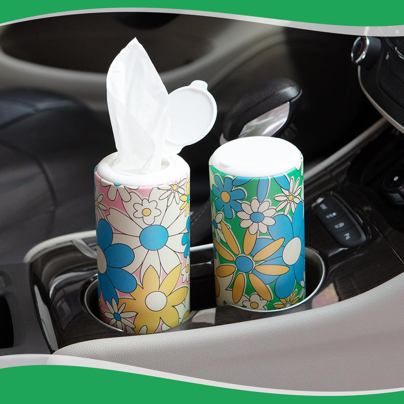 Car Tissues with Lotion, 4 Packs Cylinder Car Tissue Holder, Travel Tissues Box, for Car Cup Holder, Round Tube Tissue Container - BeesActive Australia