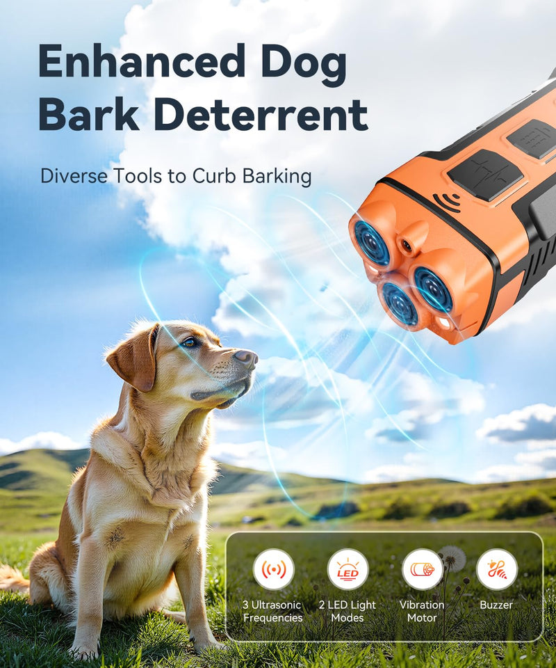 Dog Bark Deterrent Devices, Variable Frequency Ultrasonic to Stop Barking Neighbors Dog, Anti Barking Device for Dogs Training Safe & Effective Pet Corrector to Stop Digging, Fight, Bad Behavior
