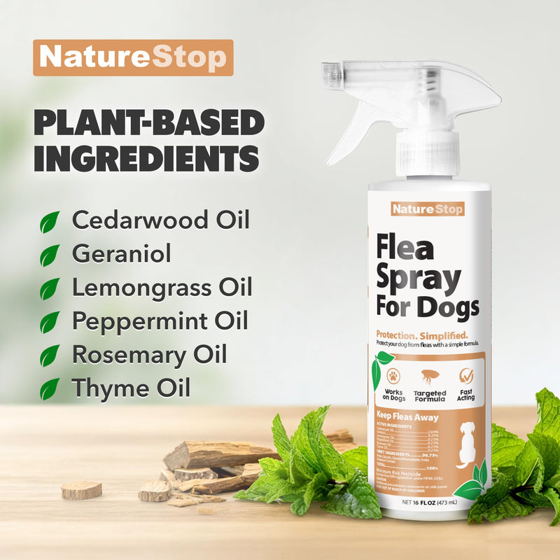 Flea Spray for Dogs – Indoor & Outdoor Flea Control Spray for Dogs, Pet Areas & Bedding