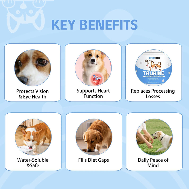 Doggy Supps Taurine - Taurine Supplement for Dogs - Immune Support, Boost Energy & Vitality, Skin & Coat Health for Heart, Vision & Daily Wellness - 200 Grams (1pc) 1pc