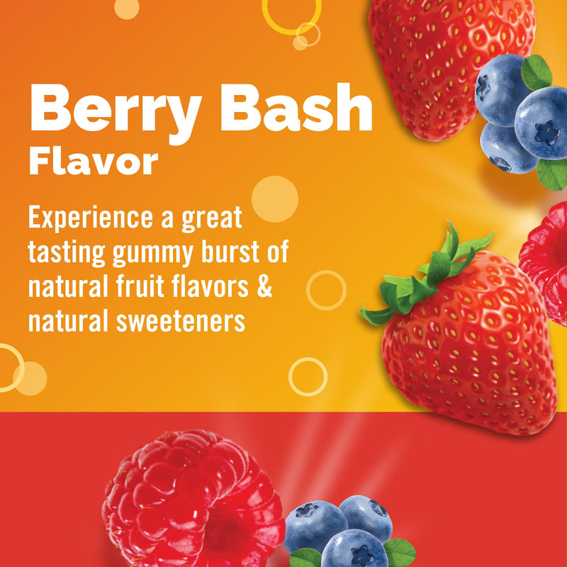 Emergen-C Kidz Vitamin C 250mg Gummies, Immune Support, Berry, 44 Gummies | B Vitamins for Energy, Gluten Free, Caffeine Free, Naturally Flavored, Kids Approved Berry Gummies Berry Bash 44 Count (Pack of 1)