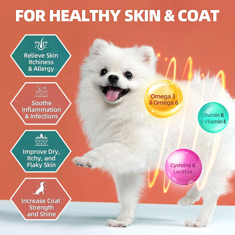 Dog Multivitamin with Glucosamine, Omega 3, Minerals, Probiotics and Enzymes, Dog Vitamins and Supplements for Joint, Skin & Coat Care, Digestive and Immune Health, Chicken Flavor - 120 Chews 120 count - PawsPlanet Australia