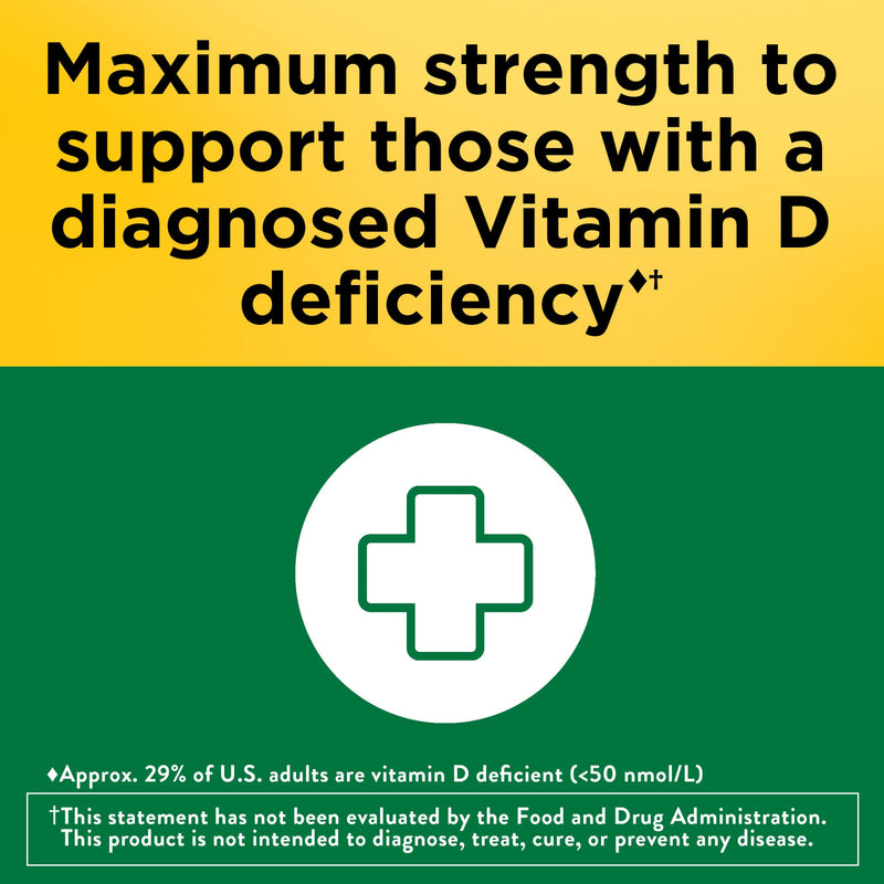 Nature Made Maximum Strength Vitamin D3 10000 IU (250 mcg), Dietary Supplement for Bone, Teeth, Muscle and Immune Health Support, 60 Softgels, 60 Day Supply Unflavored 60 Count (Pack of 1) - BeesActive Australia
