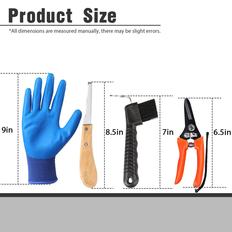 Harrison Howard 6pcs Horse Farrier Tools Kit Trimmer Tools Include Horse Rasp File, Hoof Pliers, Trimming Shears, Hoof Pick, Hoof Knife, and Grooming Gloves 8 inch - BeesActive Australia