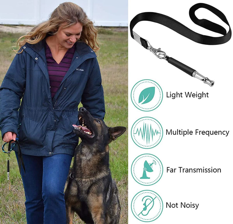 Dog Whistle, 2-Pack Professional Ultrasonic Dog Whistle to Stop Barking, Recall Training, Ultrasonic Silent Dog Whistle Training to Stop Barking Control Devices for Neighbors Dog, with Black Lanyard - BeesActive Australia