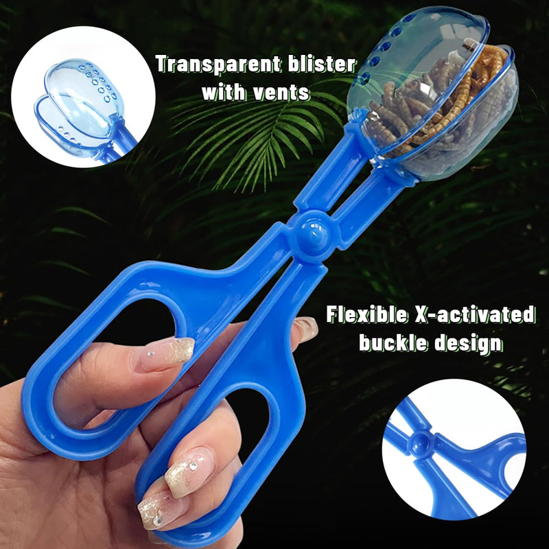 ZLY 3 Pack Reptile Feeding Clamp,Reptile Poop Scoop Reptile Feeding and Cleaning Tool,Plastic Reptile Feeding Clamp for Tortoise Lizard Frog Spider and Other Small Animals - PawsPlanet Australia