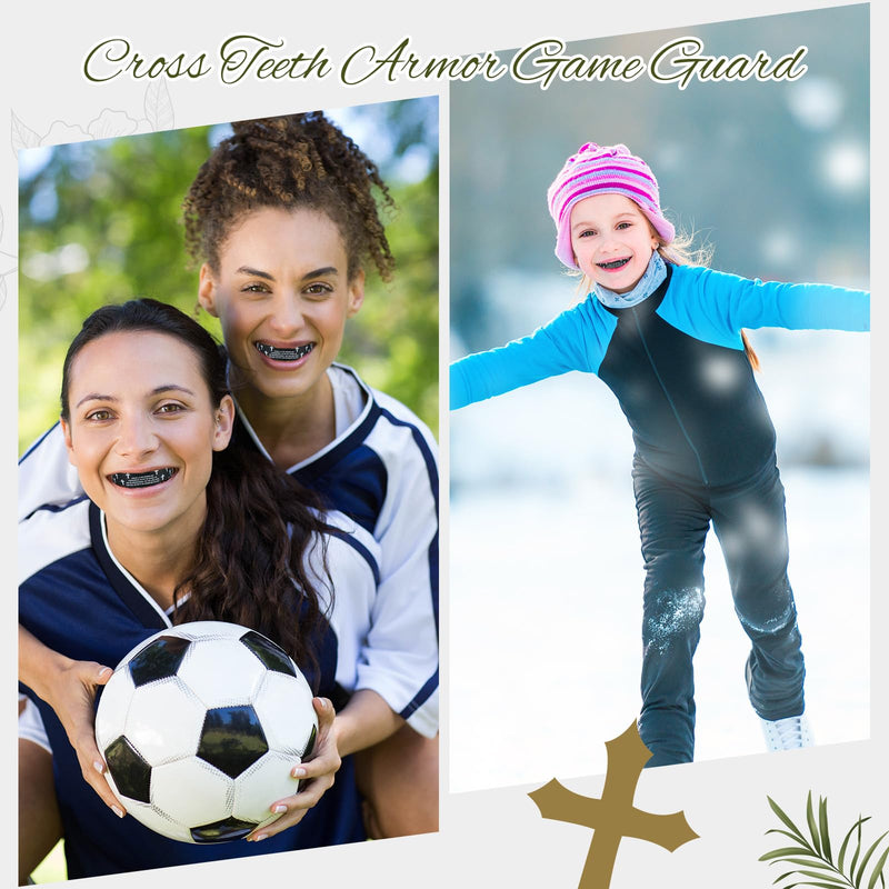 Yaomiao 5 Pcs Cross Mouth Guards Christian Teeth Armor Sport Game Guard & Case Religious Mouth Guard Football Basketball Baseball Wrestling Lacrosse Rugby Boxing Taekwondo(Cross) - BeesActive Australia
