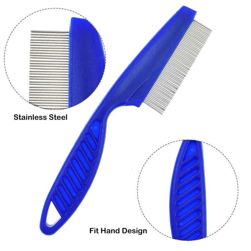 3 Pcs Pet Flea Combs Dog Cat Grooming Lice Comb for Removal Tear Stain Mucus Crust - BeesActive Australia