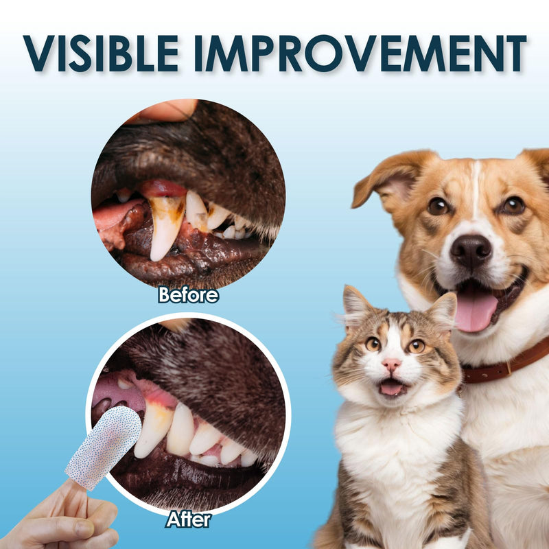 Mooncat Dental Finger Wipes and Paw Balm Bundle for Dogs and Cats - Plaque Tartar Remover Breath Freshener Plus Lick Safe Nose and Paw Moisturizer for Dry Cracked Pads 40 Count and 2oz