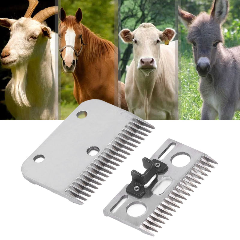 Shearing Blades, 2 Pieces 21 Teeth Horse Clippers Blades Carbide Abrasion Resistance Horse Clippers Blades Replacement for Horses Cattle Goats Animals with Thick Fur