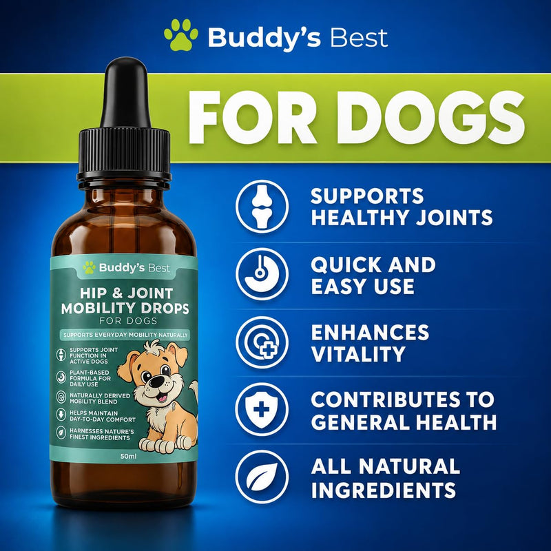 BUDDY'S BEST Complete Joint Care Bundle for Dogs | Supports Healthy Joints & Mobility | Natural Ingredients for Flexibility & Comfort | Easy-to-Use Liquid Formula | 50ml Each | Made in the UK