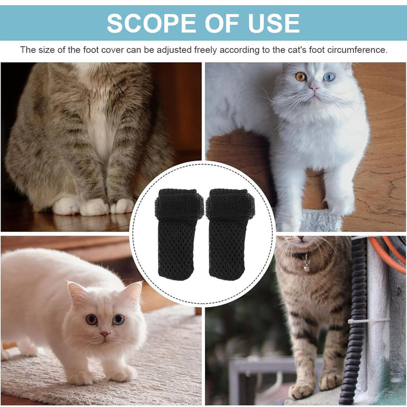 JEYORZY 4pcs Adjustable Mesh Cat Shoes Breathable Cat Paw Protector Cat Boots for Bathing Pets Cutting Nails Checking - BeesActive Australia