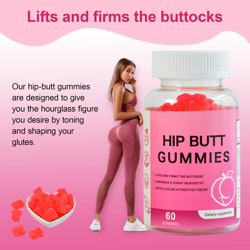 Laicuherb BBL Gummies for Women Curves-Berry Flaovr Booty Gummies with Vitamin A, C, B6, 60 Count Bear Shape Herbal Blend