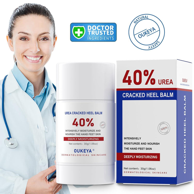 OUKEYA Urea Cream Stick 40% – for Dry, Cracked Heels & Rough Skin on Feet and Hands, 40 Percent Urea Lotion for Feet Maximum Strength,1.06 oz (2 Pack) 1.06 Ounce (Pack of 2)