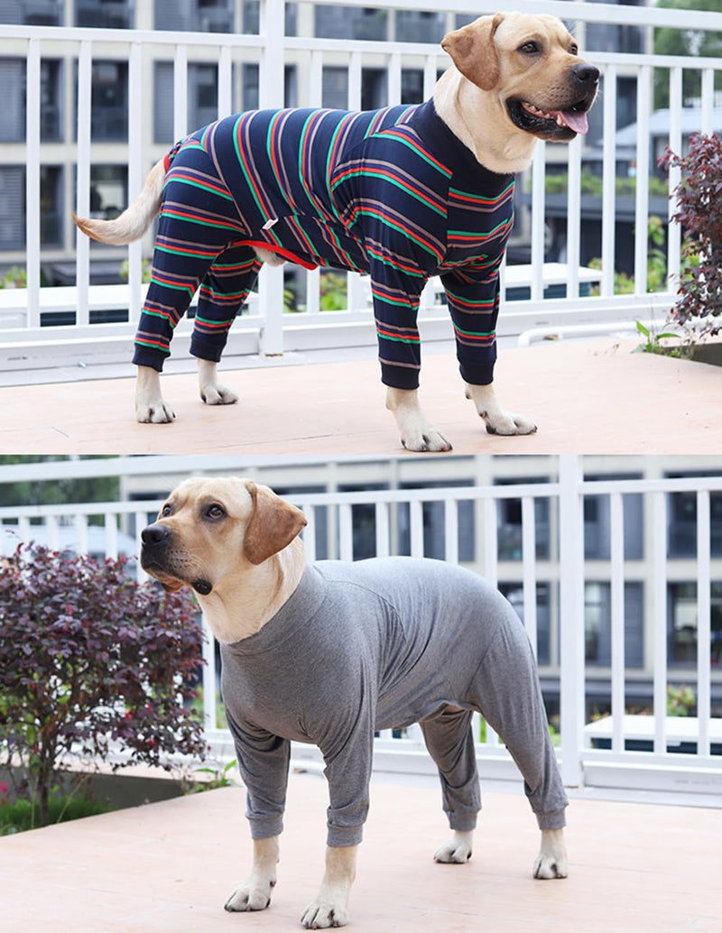 SUYUKU Dog Recovery Suit Anti Leak Puppy Long Sleeve Bodysuit for Elizabethan Collar Onesie with Legs Surgical Bodysuit Soft Comfortable Warm Pajamas Clothes for Pets (Blue, XL) Blue - BeesActive Australia