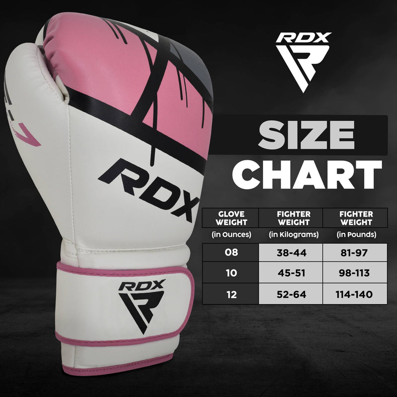 RDX Women Boxing Gloves for Training Muay Thai Maya Hide Leather Ladies Mitts for Fighting, Kickboxing, Sparring EGO Glove for Punch Bag, Focus Pads and Double End Ball Punching Pink 10oz - BeesActive Australia