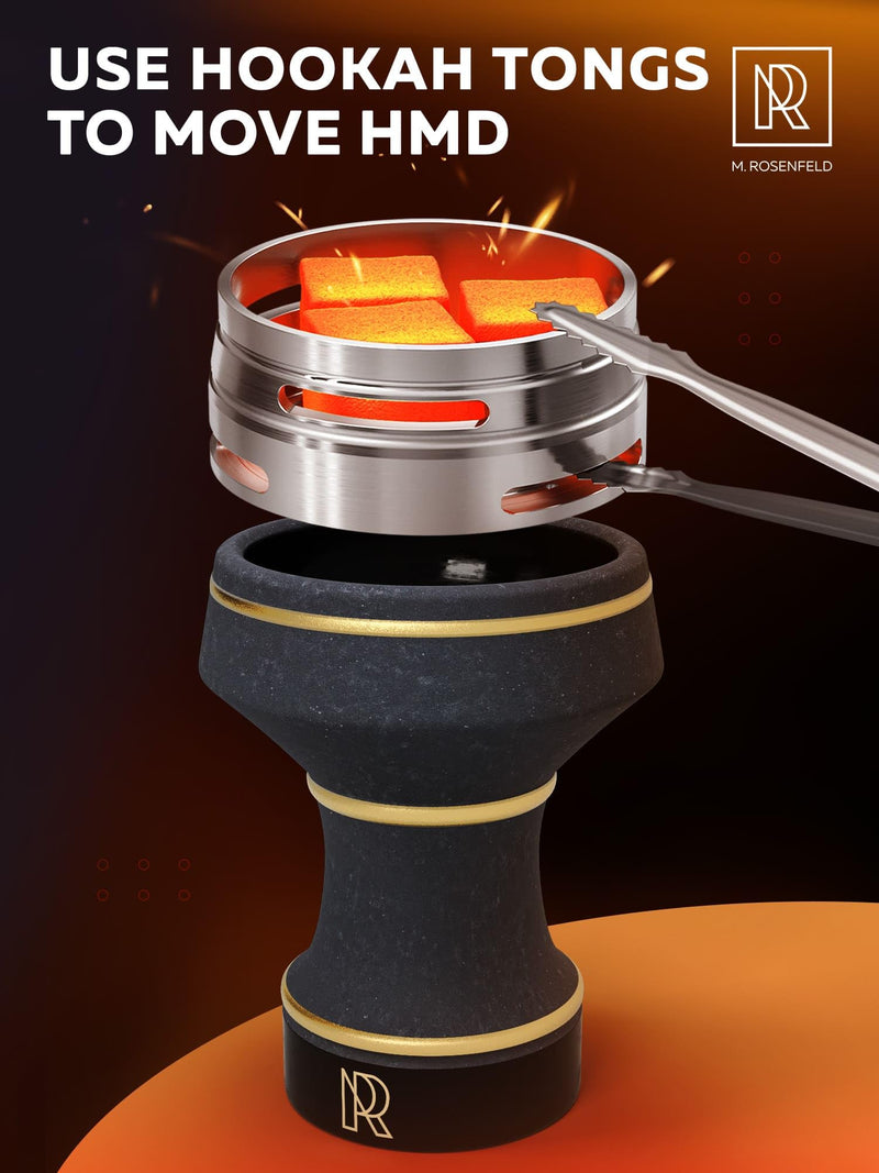 Hookah Bowl Set Premium Stone Black Bowl – Shisha Bowl with Cover Heat Management Charcoal Holder - Luxury Classic Hookah Bowls for Hookah Smoking, Ceramic Hookah Head with HMD 1 Count (Pack of 1) - BeesActive Australia