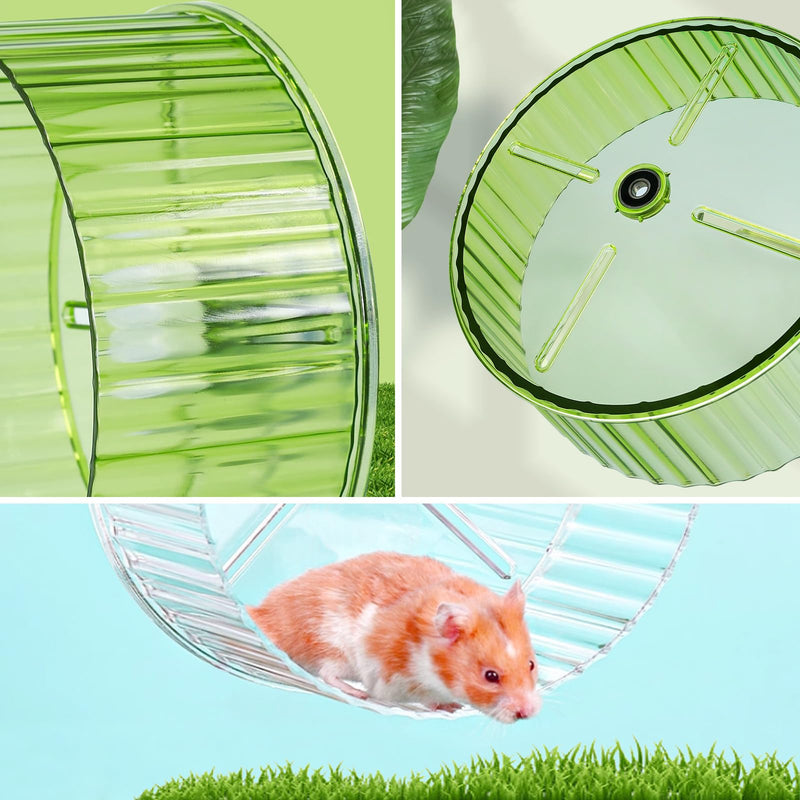 Hamster Wheel,Silent Hamster Wheel,Quiet Hamster Wheel,Hamster Exercise Wheel,Adjustable Stand Silent Hamster Wheel for Hamsters,Gerbils,Mice,Small Animals (Ф 6.7 inch, Transparent) Ф 6.7 inch - BeesActive Australia