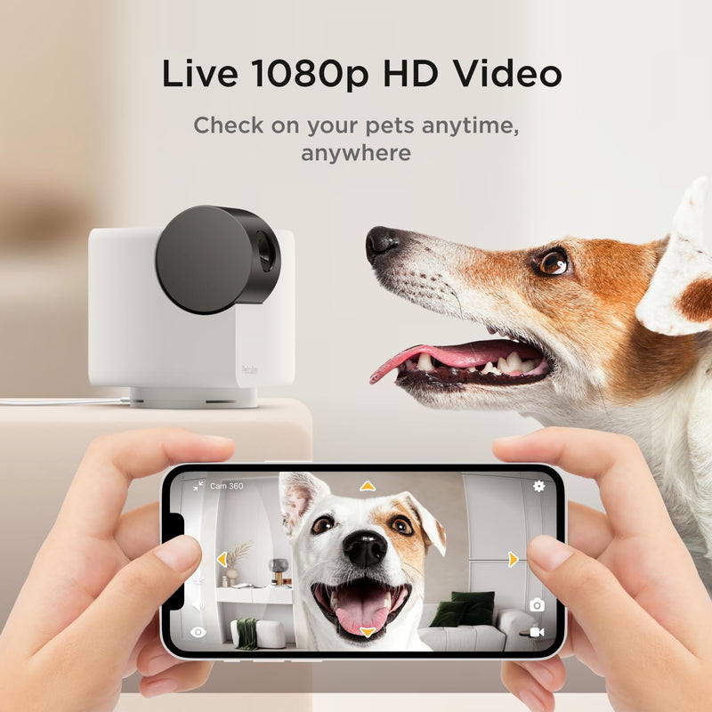 Petcube Cam 360 Camera Interactive WiFi Pet and Home Security Pan-Tilt Camera with Phone App, 1080p HD Video, 360° Rotation, Night Vision, AI Alerts Cam 360 – Camera Only - BeesActive Australia