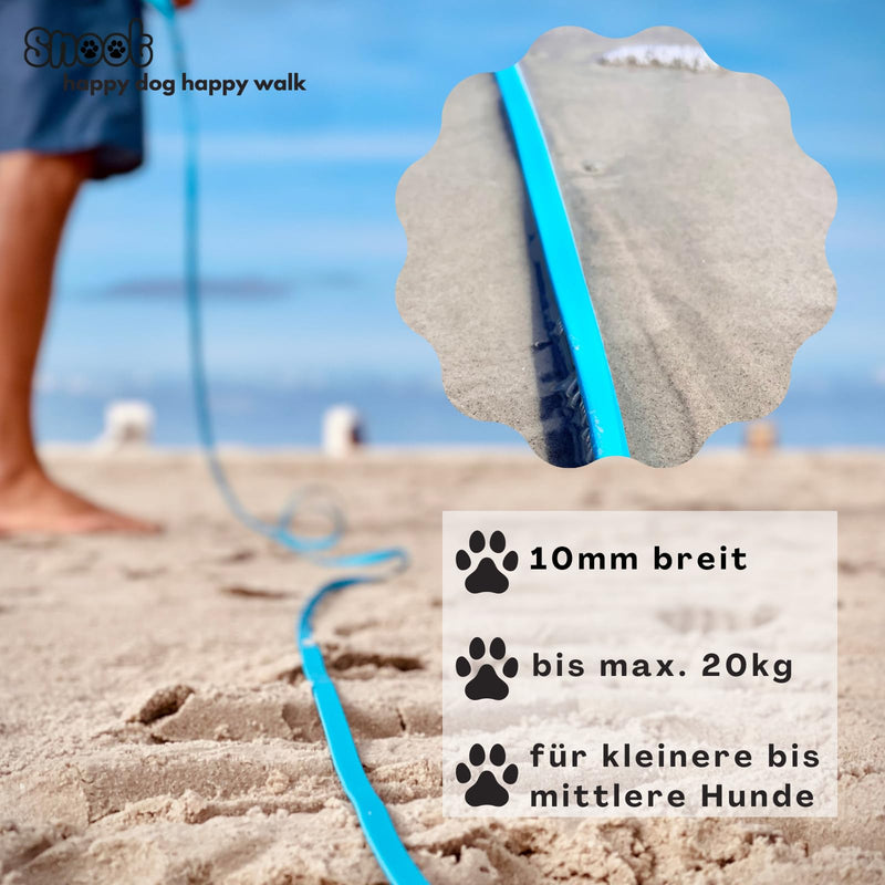 5m drag leash, dog leash, 1 carabiner, cyan blue, extra narrow, dirt and water repellent 5m, for small dogs cyan blue - BeesActive Australia