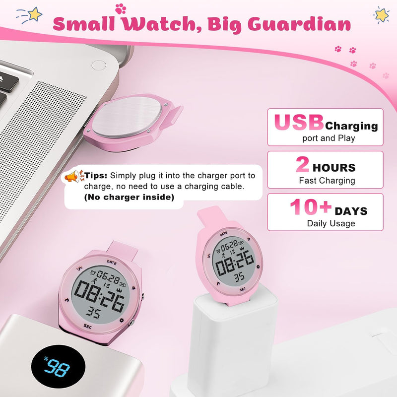 BEN NEVIS Kids Watch, Digital Watch for Boys Girls, Sport Watch with Fitness Tracker, Alarm Clock, Stopwatch, No App and Waterproof, Watch for Kids Ages 5-12 003-BlackPink