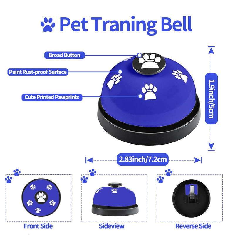 3 Pack Dog Doorbells, Pet Training Bells for Go Outside Potty Training and Communication Device Large Loud Dog Bell Cat Puppy Interactive Toys Adjustable Strap Door Bell (Dark Blue) Dark Blue - BeesActive Australia