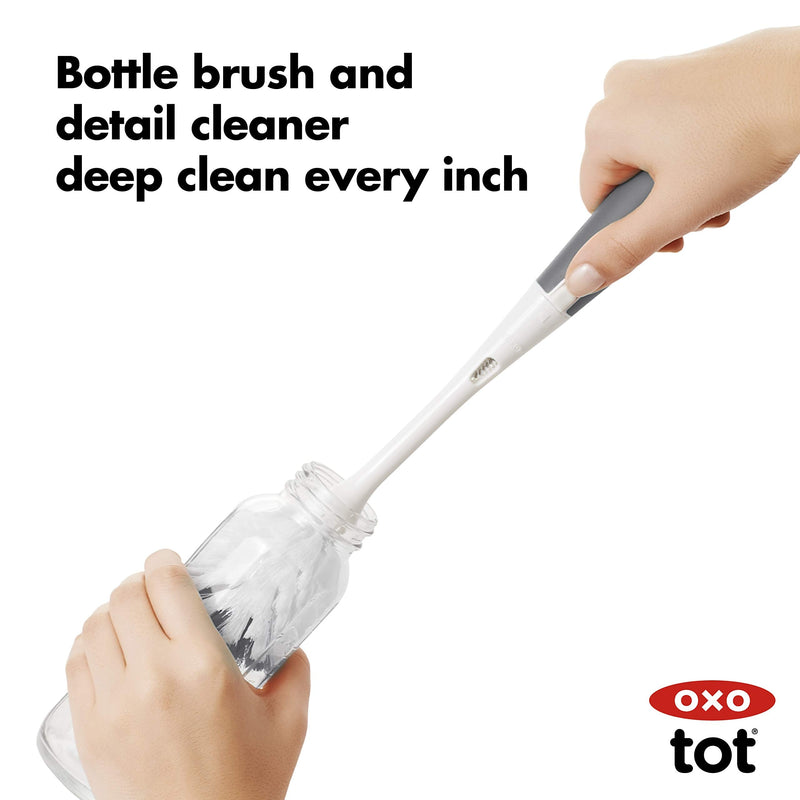 OXO Tot Travel Size Drying Rack with Bottle Brush- Gray Travel Drying Rack - BeesActive Australia