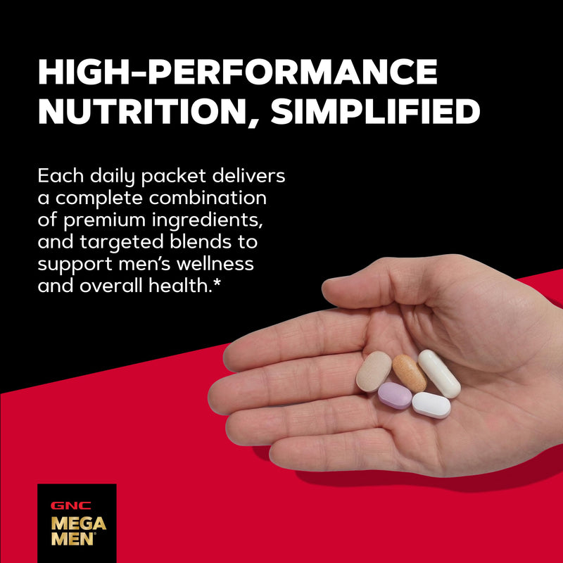 GNC Men's 30+ Vitapak Program, 5-in-1 Multivitamin, 30 Servings | Supports Healthy Bones, Promotes Relaxation with Theanine, Supports Liver Function with Milk Thistle, Antioxidant Support