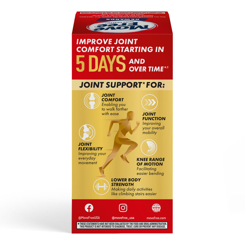 Move Free Advanced Pro Joint Support TamaFlex Glucosamine, Vitamin D3-90ct | 5-Day Joint Health Supplement tablets with Turmeric Curcumin & Tamarind, Bone Strength, Cartilage, Knee Range of Motion