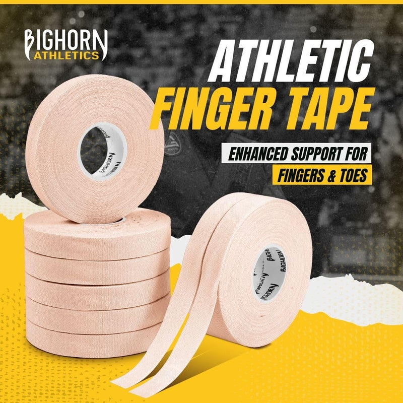 Bighorn Athletics Jiu Jitsu Finger Tape, Rock Climbing Tape | Multipurpose for Sports & Injuries: MMA, Volleyball, Football, Basketball, Tennis, Golf, Hands & Toes, 0.5-Inch x 45-feet, 8-Rolls, Nude - BeesActive Australia