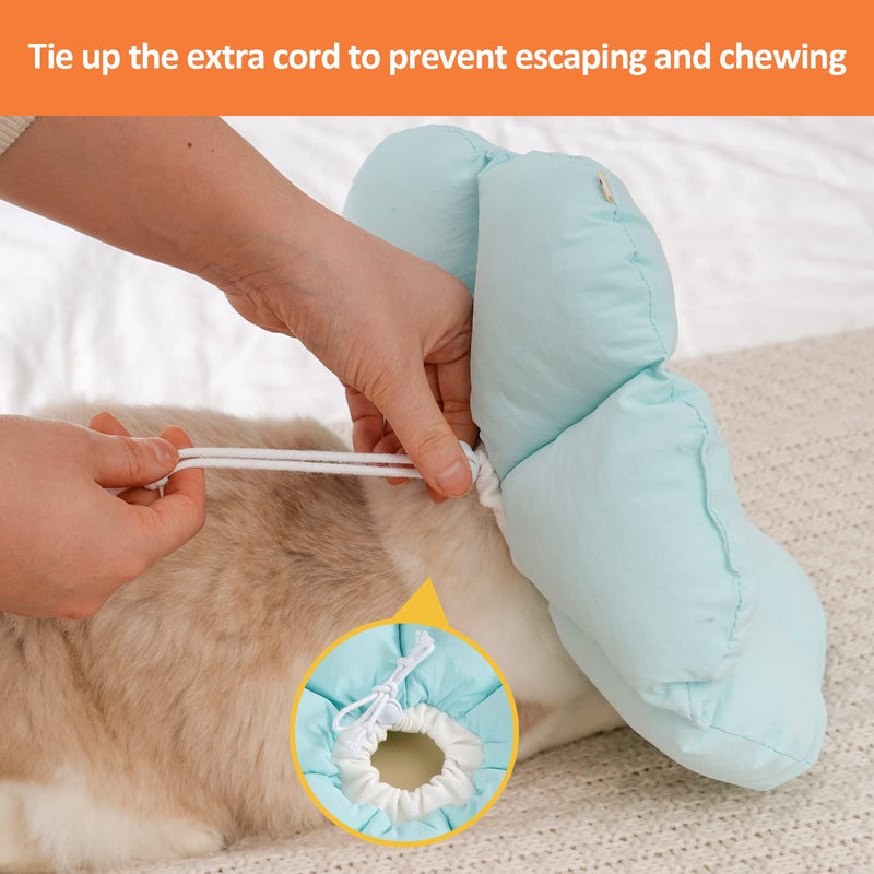 Avont Neck Collar Cat, Adjustable Collar Soft Neck Collar Cat Leak Protection Collar for Small Dogs After Surgery Protective Collar -L|Blue Blue Large - BeesActive Australia