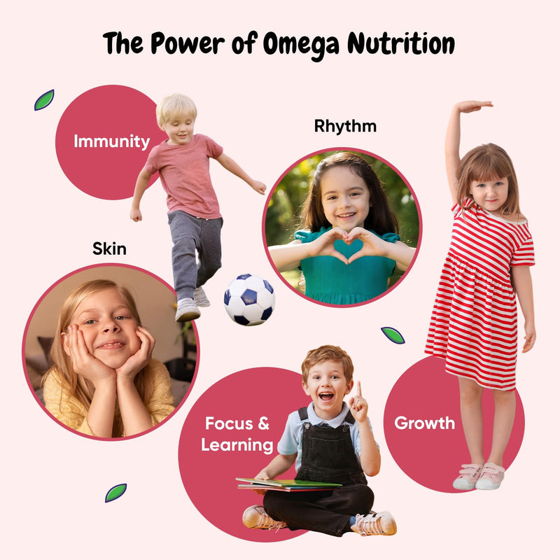 maxmedix Kids Omega 3 6 9 Gummies | Plant-Based Fatty Acids for Brain, Learning & Focus Support | 120 Gummies (2-Month Supply) | Omega 3 for Kids with No Fishy Taste | Strawberry & Raspberry Flavor
